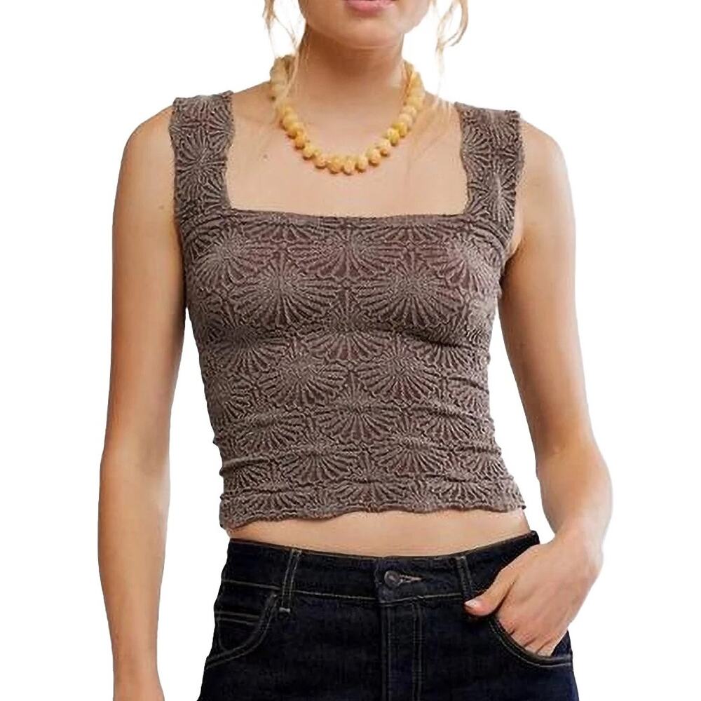 Intimately Free People Chocolate Brown Seamless Love Letter Cami Tank Top